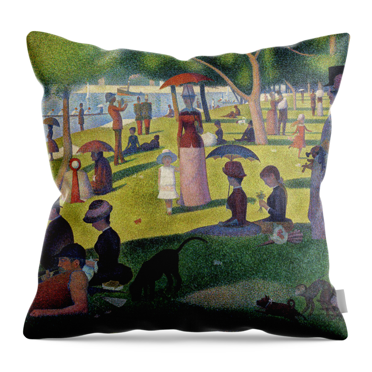 Vintage Images A Sunday Afternoon on the Island of La Grande Jatte Throw Pillow 16x16 Multicolor 
